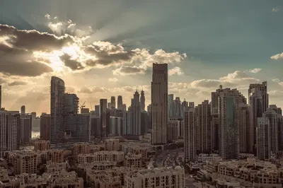 a view of a large city with buildings at Prime Retreats @ Burj Royale By Emaar in Dubai