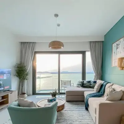 Trophy 2BDR Sandy Shores Retreat with Panoramic Sea View & Private Beach Access
