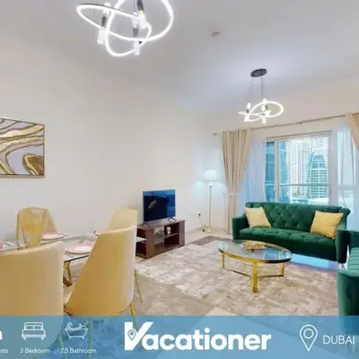 Vacationer I Premium 3 Bedroom Apartment I Close to Marina Promenade & JBR Beach I Prime Location