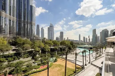 a view of a city skyline with tall buildings at Premium 1BDR Apartment in Downtown Opera in Dubai