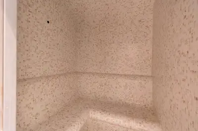 a corner of a shower in a bathroom at Studio in heart of Dubai - 15 Northside - Business Bay in Dubai