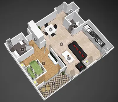 a rendering of a floor plan of a house at Green community - Tennis, streetball - 15 mins sea in Dubai