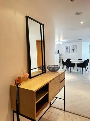 a mirror on top of a dresser in a room at 2 BDR in Marina Terrace Dubai Marina in Dubai