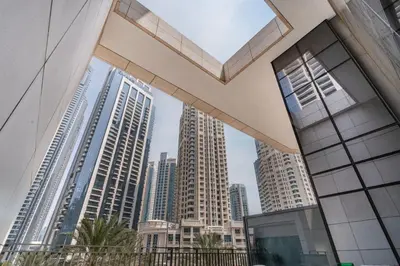 a view of a city skyline from a building at Chic 2BR Duplex, Huge Balcony High-End Furniture - Allsopp&Allsopp in Dubai