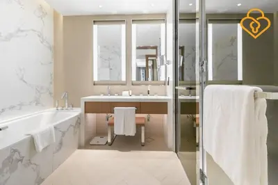 a bathroom with a tub and a sink at Keysplease 2BR Apt Address Opera Minutes to Dubai Mall, Downtown 29 in Dubai