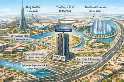 a rendering of the dubai mall in dubai miracle city at MAG 318 Studio Walk to Dubai Mall in Dubai