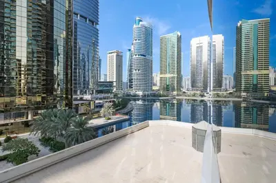 a view of a city skyline with tall buildings at StoneTree - Best Deal - Elegant Studio in Dubai