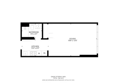 a floor plan of a small house at O Ten, Al Jaddaf - Neat Studio in Dubai