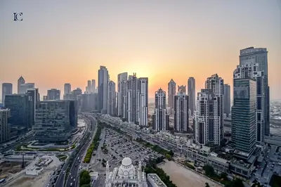 a view of a large city with a lot of traffic at Luxury Escapes - Newly furnished 1BR Apartment - 8 BLVD WALK DOWNTOWN in Dubai