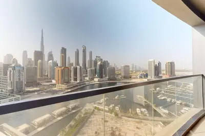 a view of a city from the top of a building at 15 Northside A - Pristine Two Bedroom in Dubai