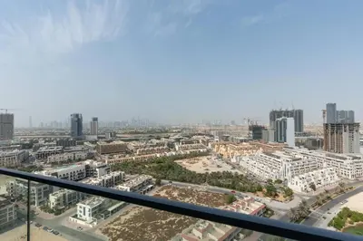 a view of a city from a skyscraper at Bloom Height - Amazing Pool - Good Wi-Fi in Dubai