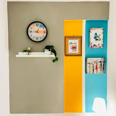 a play room with a clock and a shelf at Glamorous Partition Room in Barsha 1 Near Metro in Dubai