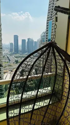 a view of a city skyline from a building at The Sand Castle- Pinnacle tower, Dubai Marina, Near metro in Dubai