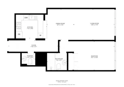 a floor plan of a house at Vacationer l Premium One Bed I Walk to Dubai Mall, Burj Khalifa I Dunya Tower Downtown in Dubai