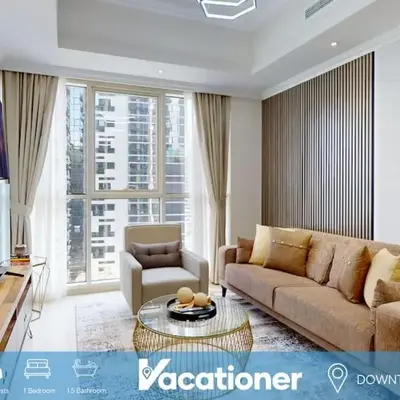 Vacationer l Premium One Bed I Walk to Dubai Mall