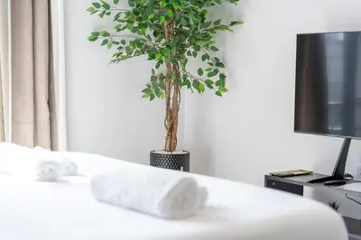 a room with a potted plant on a table at New Listing - TOP Amenities in JVC in Dubai