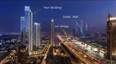 a view of a city at night with buildings at Dubai Mall Connection - Burj Views - Turf Balcony in Dubai