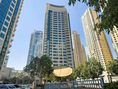 a view of a city with tall buildings at StoneTree - Spacious 1 BR Apartment in Dubai Marina in Dubai