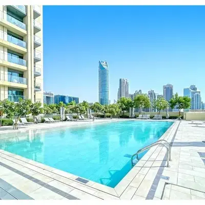 bnbme - Chic 1BR Apt w Balcony Pool Gym Access Steps to Burj Khalifa & Dubai Mall