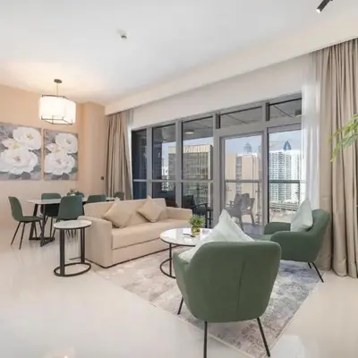 Stylish Stayz beautiful modern apartment with Burj Khalifa views