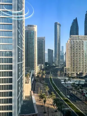 a view of a city skyline with tall buildings at Amazing Apartment with City Views in Downtown 164BC-2 in Dubai