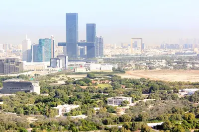 an aerial view of a city with tall buildings at RH- Live in Luxury, 01BR with spectacular view in Dubai