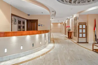 a lobby of a hospital with a waiting room at Cozy pad in the heart of Dubai on JBR beach! in Dubai