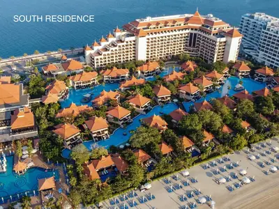 an aerial view of the resort at Elegant 1BR Full Palm View Apartment at 5 Star Resort in Dubai