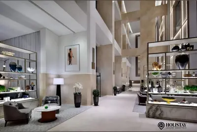 a rendering of a lobby in a building at Kempinski Central Avenue Residence - Direct Access Dubai Mall in Dubai
