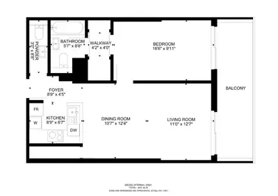 a floor plan of a house at Botanica Tower - Bright One Bedroom in Dubai