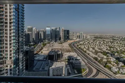 an aerial view of a city with tall buildings at Clever Guest Concorde JLT in Dubai