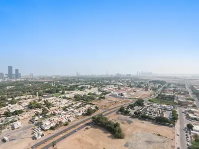 an aerial view of a city with a city at Brand New Elegant 1BDR Direct Access to Dubai Mall in Dubai
