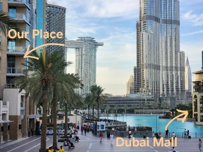 a view of a city with tall buildings at Downtown Oasis, Burj Khalifa Views, Luxury Amenities in Dubai