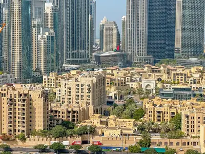 a view of a city with many tall buildings at HiGuests - City Elegance 1BR in The Sterling by Omniyat in Dubai