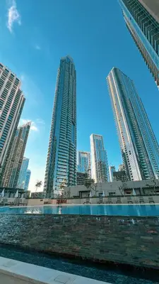 a view of a city with tall buildings at Classic 1 Bed Suite in The Residence Tower 3 in Dubai