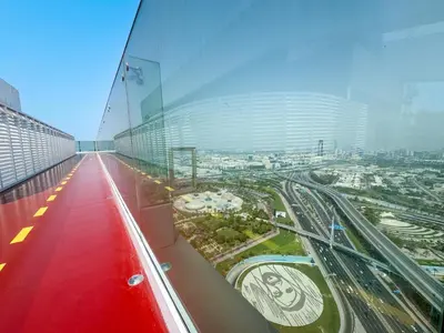 a view of a city from the top of a building at Stylish 1BR in Wasl 1 with Balcony & Pool in Dubai