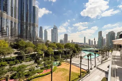 a view of a city with tall buildings at GuestReady - Contemporary delight in Dubai in Dubai