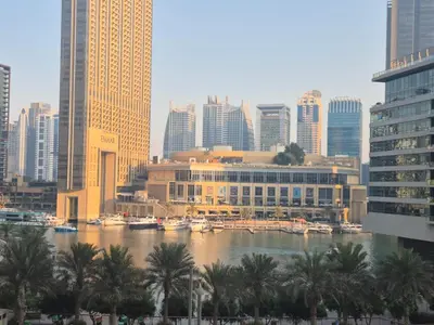 a view of a city with a river and buildings at Bahar - Luxury 1BR - Near JBR Beach - Prime Location - JBR in Dubai