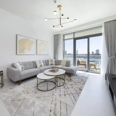 2BR Emaar Beachfront with Full Sea & Skyline Views