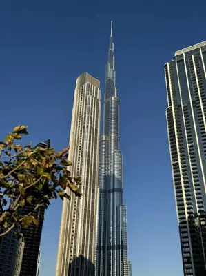 a view of the tallest building in the world at Burj Crown - Luxury Apartment Near Burj Khalifa in Dubai
