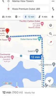 a screenshot of a cell phone with a map at Spontaneous Sea View and High floor Studio Apartment in Dubai