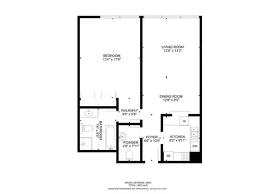 a floor plan of a house at MAG 218 Tower - Elegant One Bedroom in Dubai
