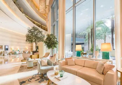 a lobby at the trump international hotel las vegas at Dubai Marina Residences, Studio with Balcony Connected to Marina Mall in Dubai