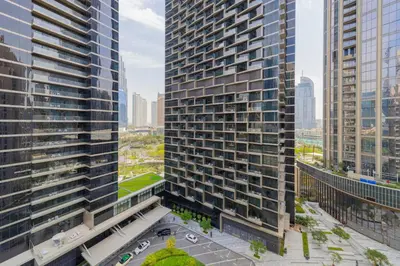 an aerial view of a city with tall buildings at EDEN'S Homes & Villas - Standpoint Residences in Dubai