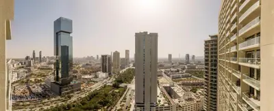an aerial view of a city with tall buildings at Luxury Living resort style in Zaya Hameni in Dubai