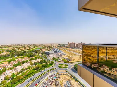 a view of a city from a building at Elite Vista Studio Elite 10 Sports Residences in Dubai