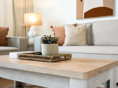 a coffee table in a living room with a couch at Sky High 2-Bedroom Apartment Stunning Opera & Downtown Views Opp Dubai Mall in Dubai