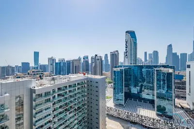 a view of a city skyline with tall buildings at Charming 1BR Apartment in Vera Tower, Business Bay by Deluxe Holiday Homes in Dubai