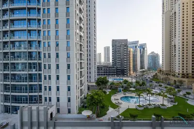a view of a city skyline with tall buildings at Charming 1BR in The Point Tower, Dubai Marina by Deluxe Holiday Homes in Dubai
