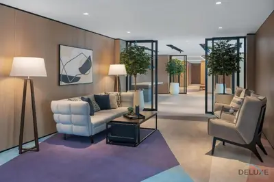 a living room with a couch and two chairs at Delightful 2BR Apartment in VIDA Residences Dubai Marina by Deluxe Holiday Homes in Dubai